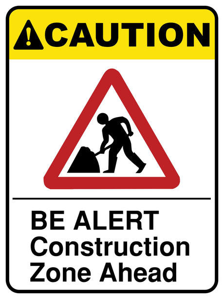 Be Alert Construction Zone Ahead