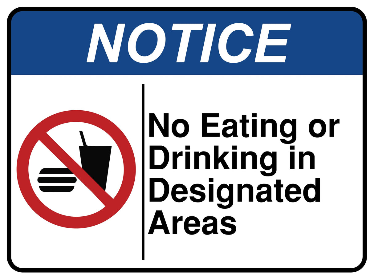 No Eating Or Drinking In Designated Areas