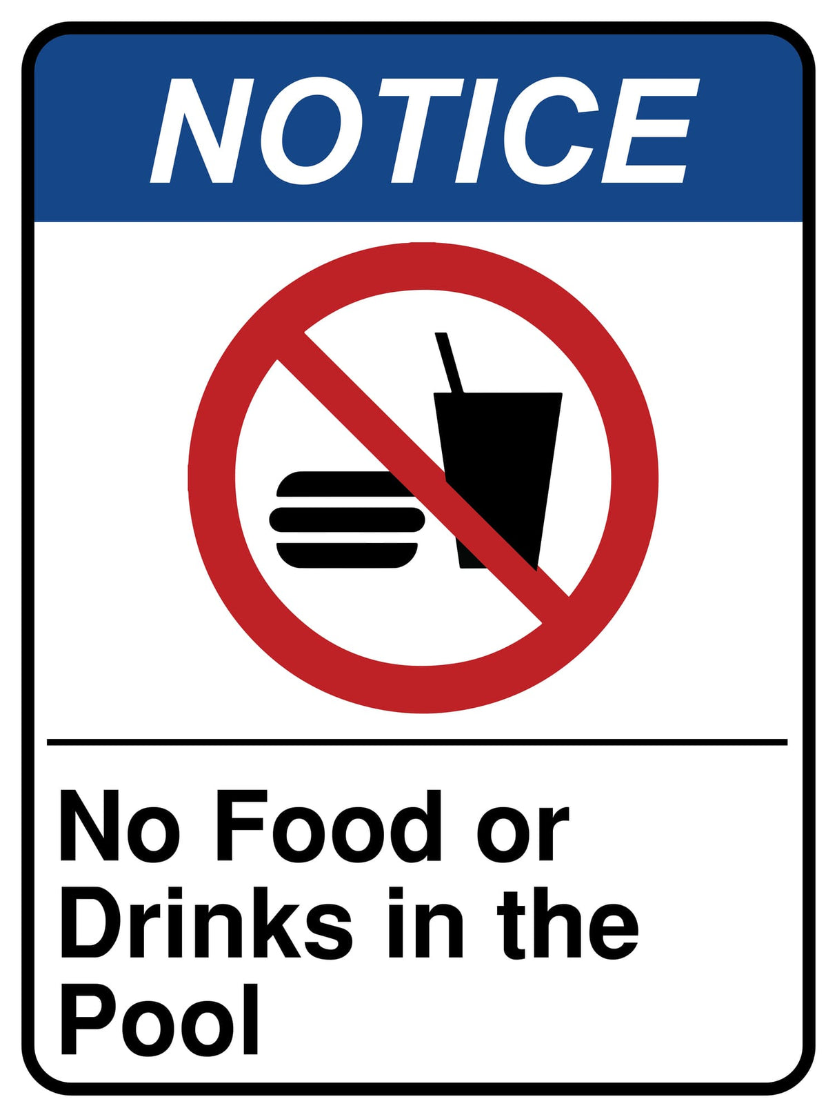 No Food Or Drinks In The Pool