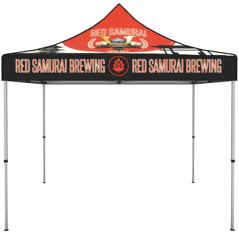 Trade show canopy tent with custom graphics
