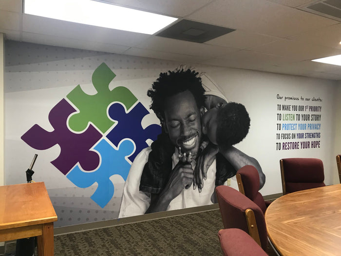 Wall mural or word cloud business signage for business in Tampa, FL