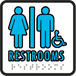 Icon of Restrooms sign with gender symbols and accessibility icon