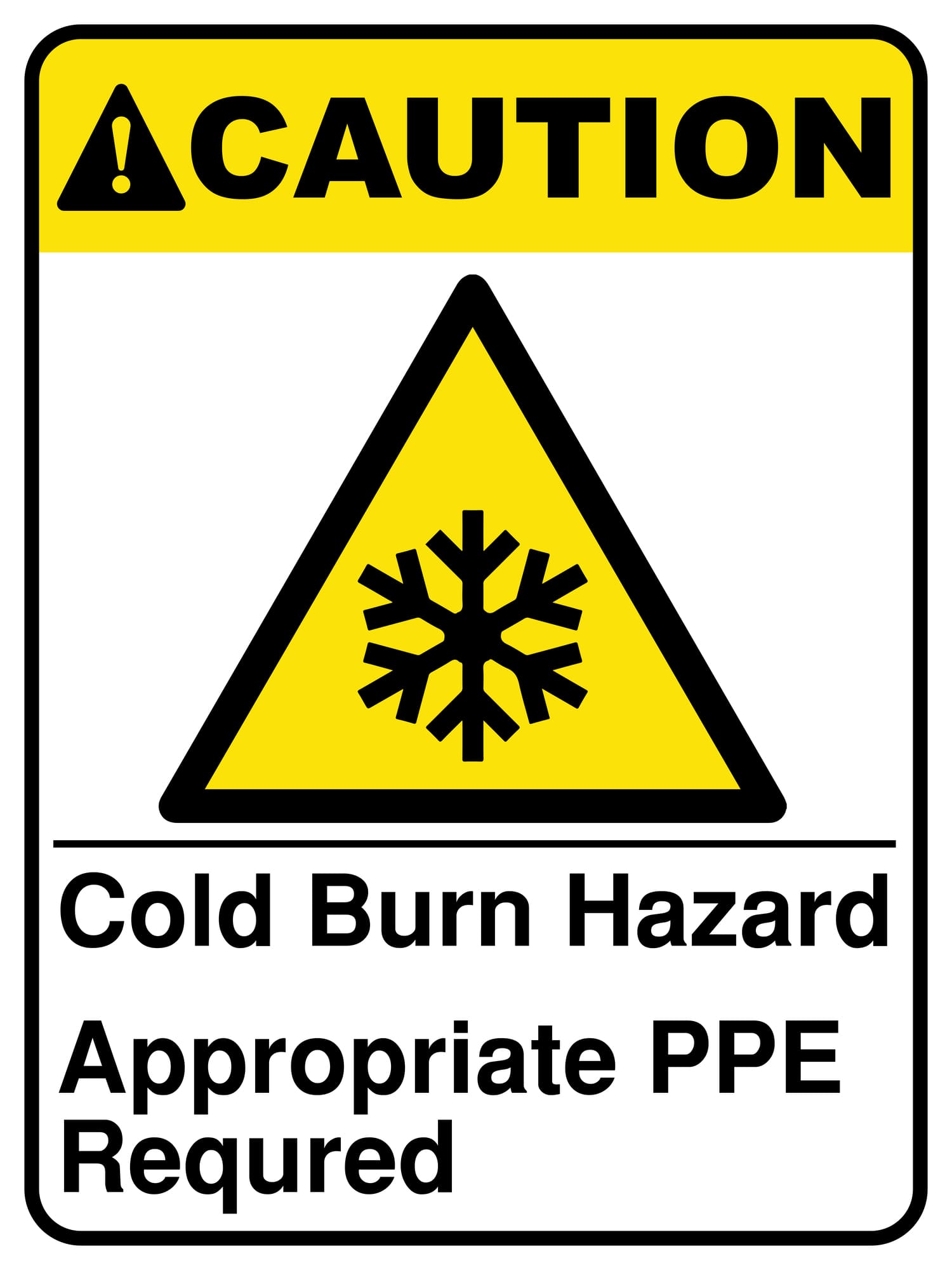 Cold Burn Hazard Appropriate Ppe Required - Sign-Age