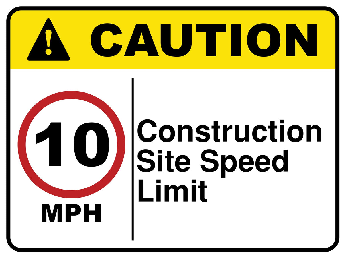 Construction Site Speed Limit 10Mph