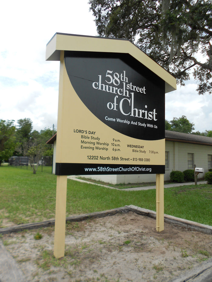 Post and Panel Business signage or monument sign for business in tampa, fl