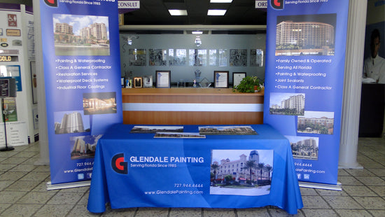 Glendale Painting booth with promotional materials at an event