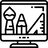 Line art of a computer screen with drawing tools on a white background