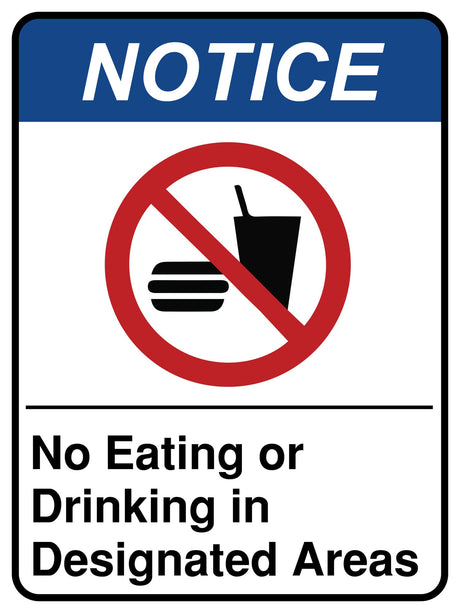 No Eating Or Drinking In Designated Areas