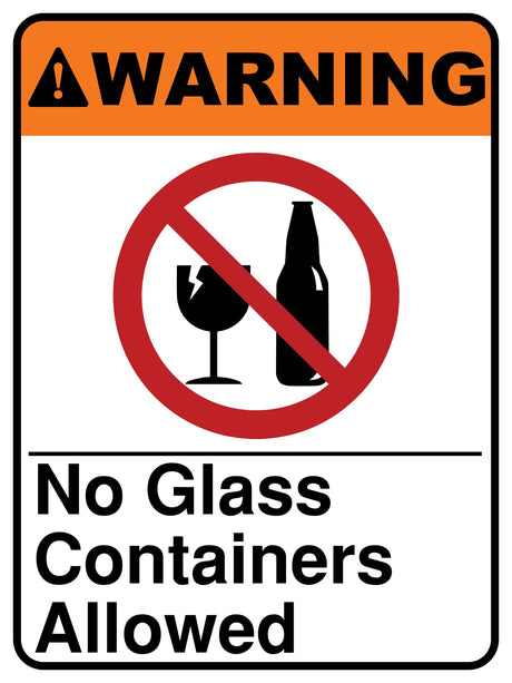No Glass Containers Allowed
