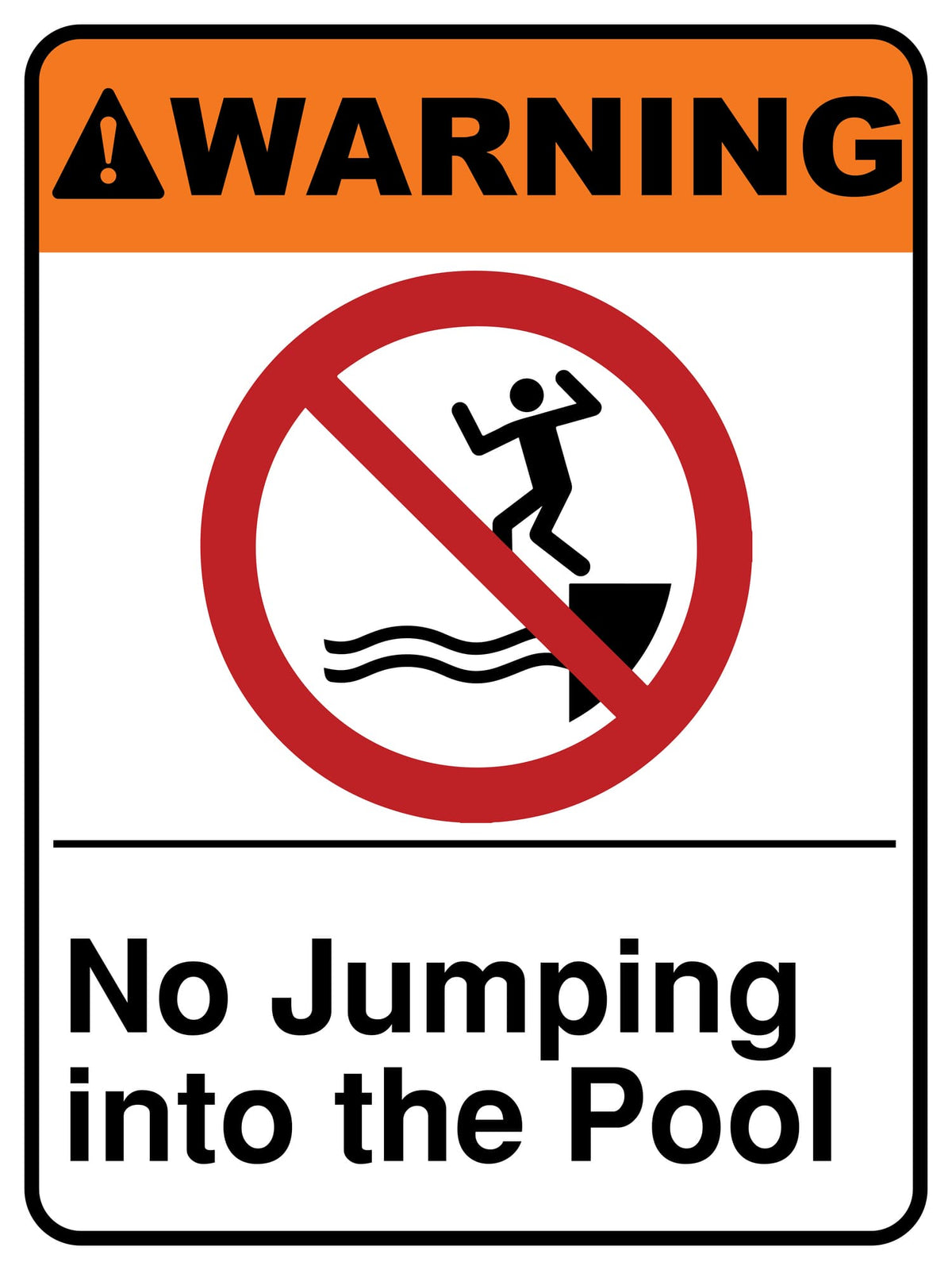Jump Pool Sign No Jumping Into The Pool - Sign-Age