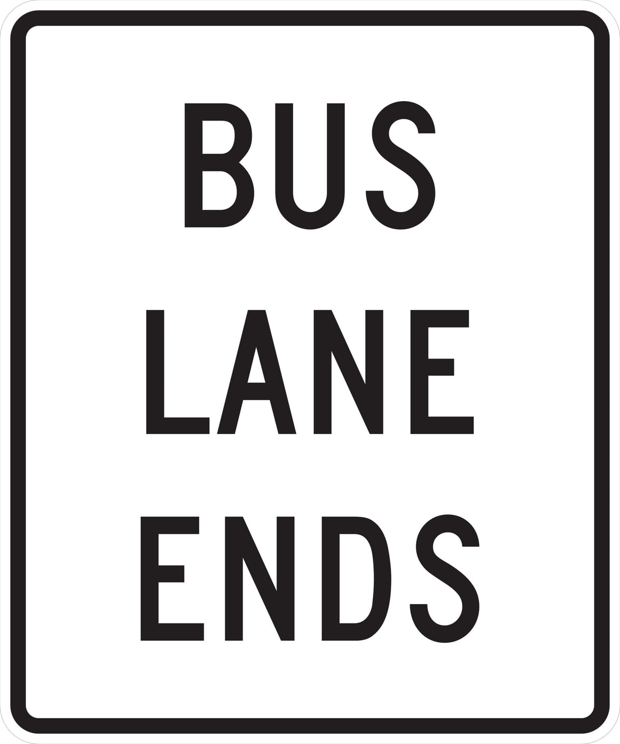 Bus Lane Ends (Post-Mounted) (R03-12G)