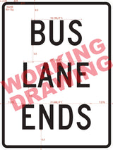 Bus Lane Ends (Post-Mounted) (R03-12G)