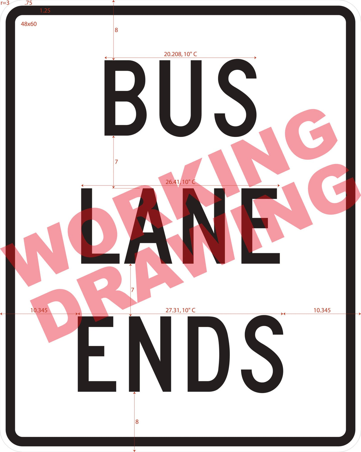 Bus Lane Ends (Post-Mounted) (R03-12G)