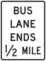 Bus Lane Ends X Mile (Post-Mounted)(R03-12H)