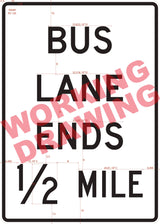 Bus Lane Ends X Mile (Post-Mounted)(R03-12H)