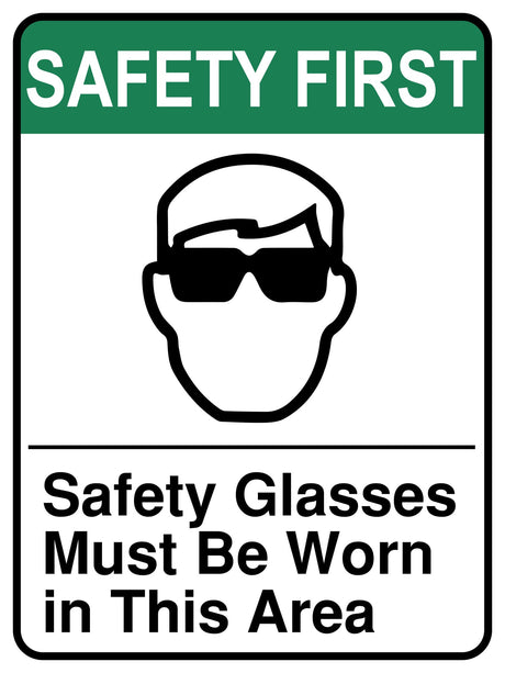 Safety Glasses Must Be Worn In This Area