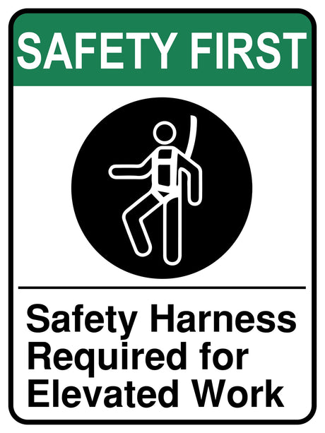 Safety Harness Required For Elevated Work