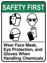 Wear Face Mask Eye Protection And Gloves When Handling Chemicals