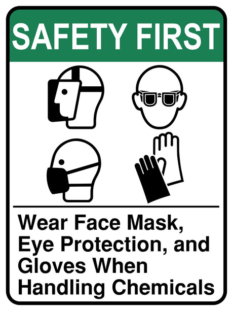 Wear Face Mask Eye Protection And Gloves When Handling Chemicals