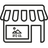 Outline of a store front with an awning and 'XYZ Co.' logo